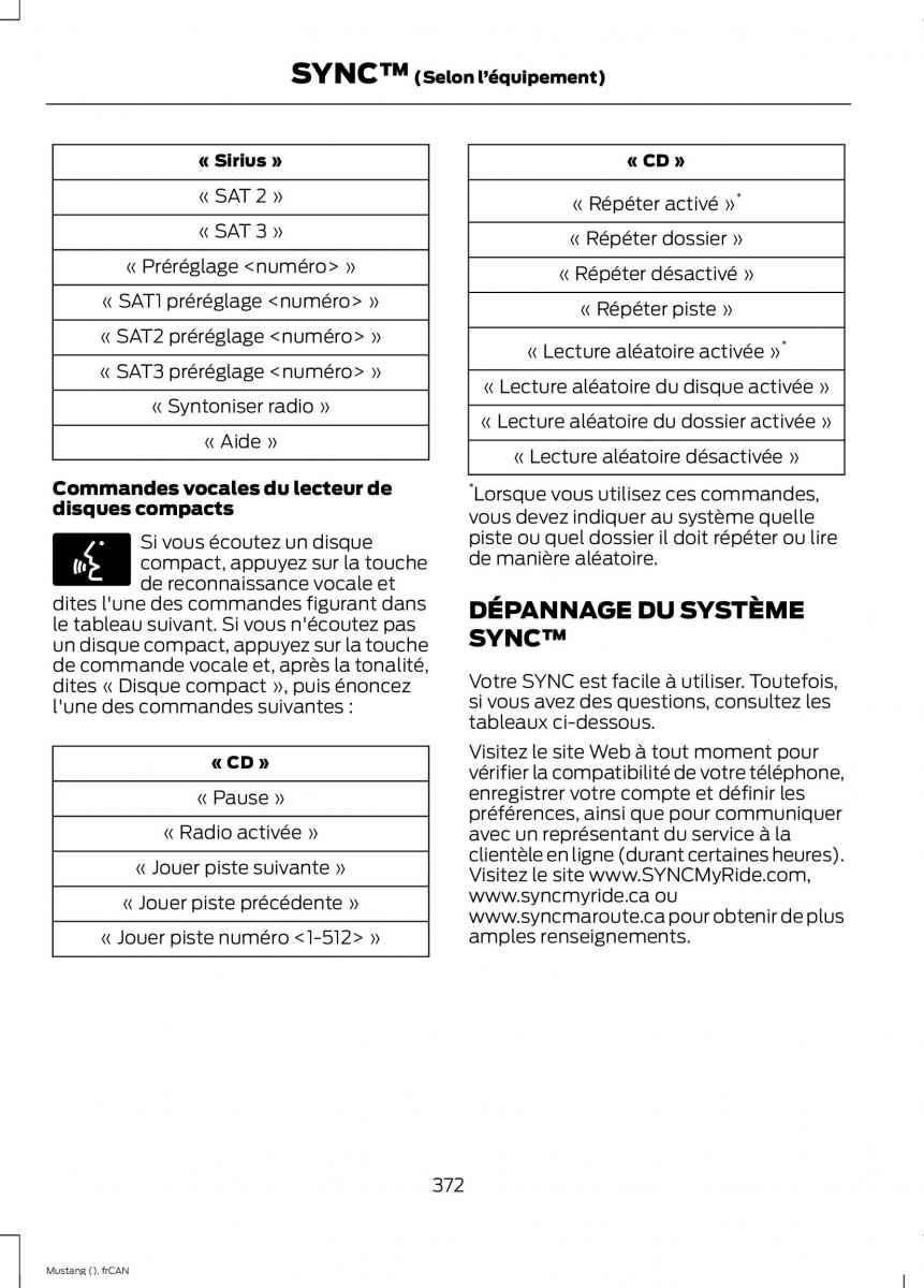 Ford Mustang VI 6 manuel du proprietaire / page 375