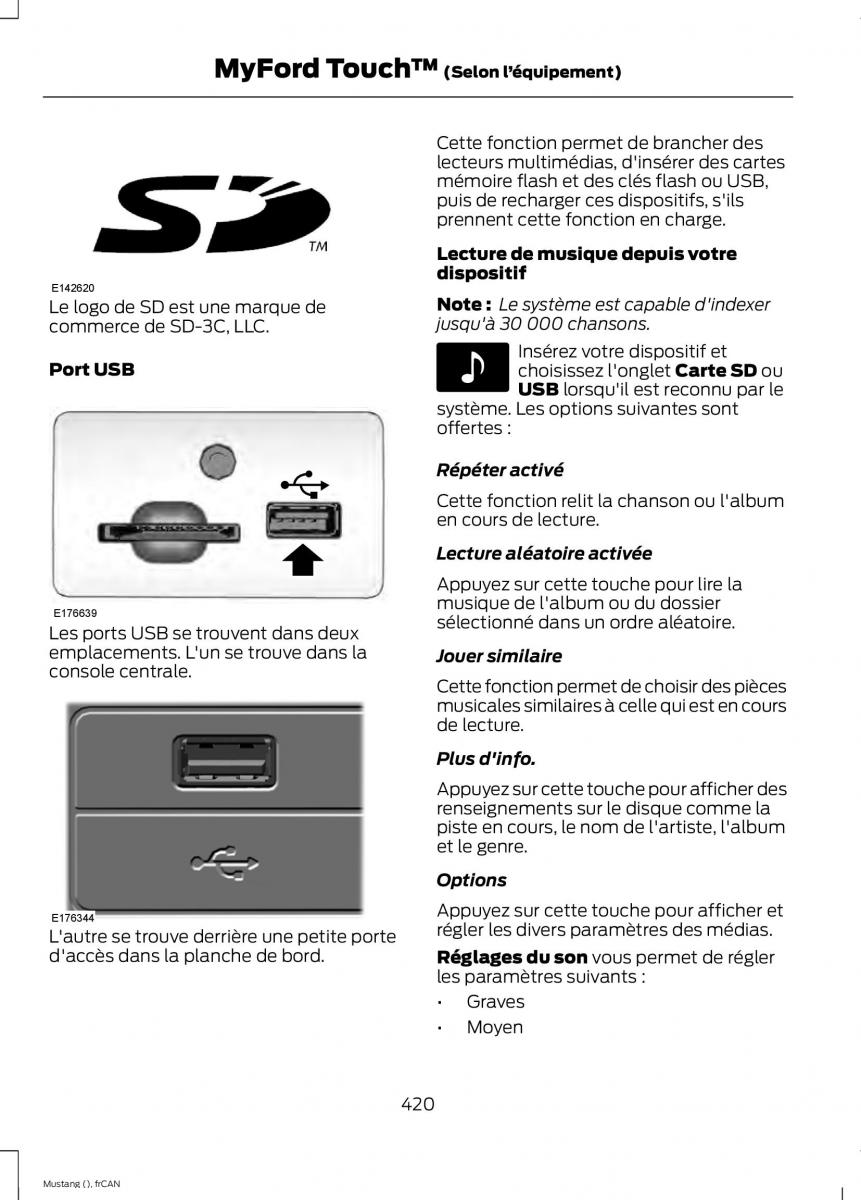 Ford Mustang VI 6 manuel du proprietaire / page 423