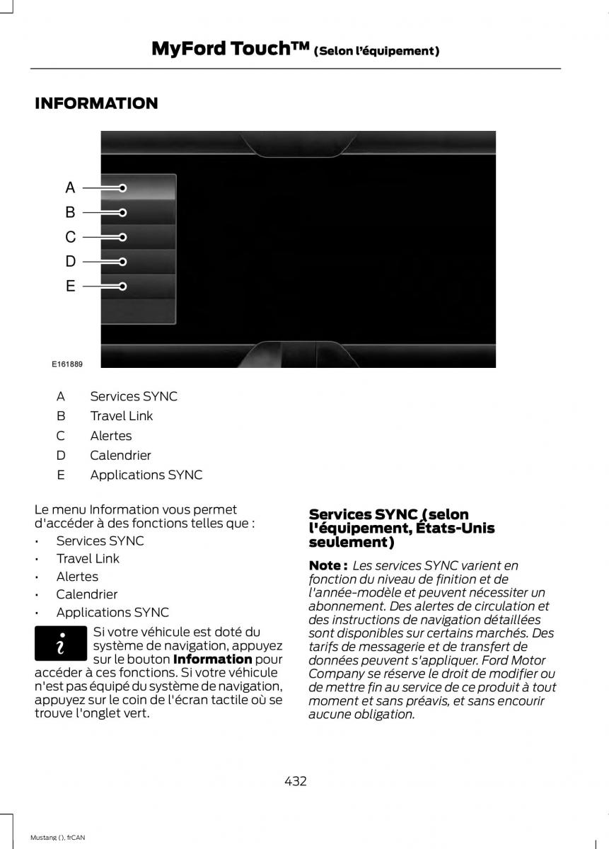 Ford Mustang VI 6 manuel du proprietaire / page 435