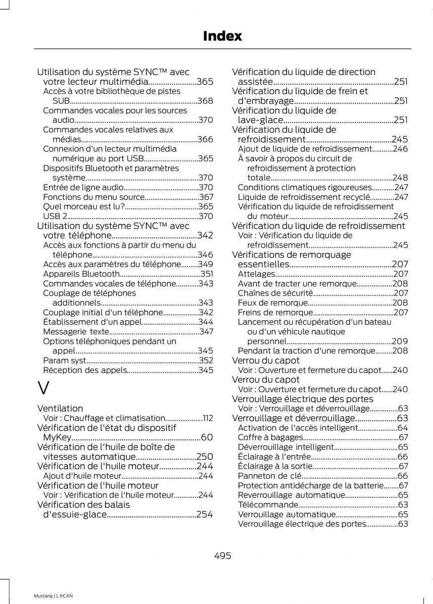 Ford Mustang VI 6 manuel du proprietaire / page 498