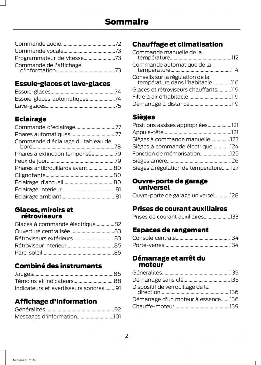 Ford Mustang VI 6 manuel du proprietaire / page 5