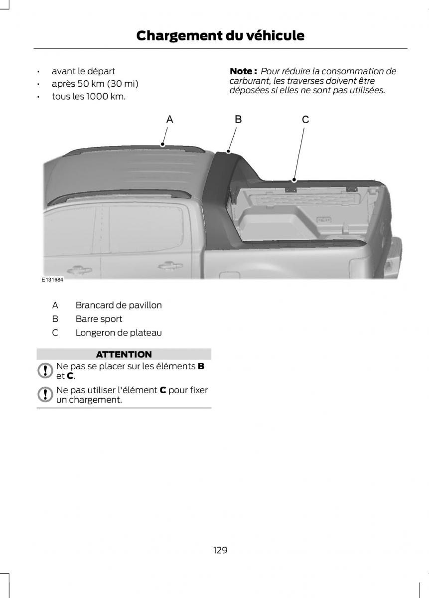 Ford Ranger III 3 manuel du proprietaire / page 131