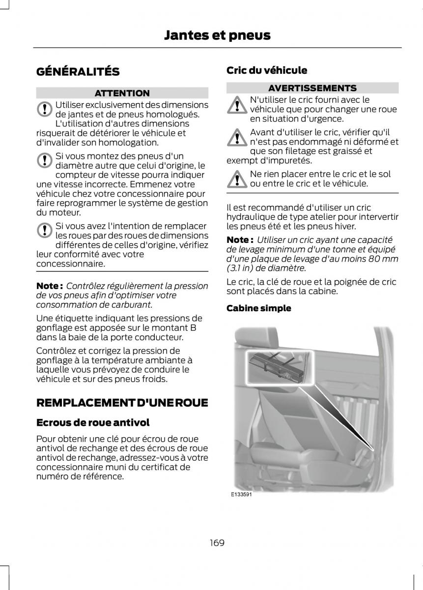 Ford Ranger III 3 manuel du proprietaire / page 171