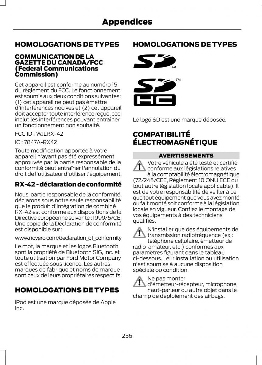 Ford Ranger III 3 manuel du proprietaire / page 258