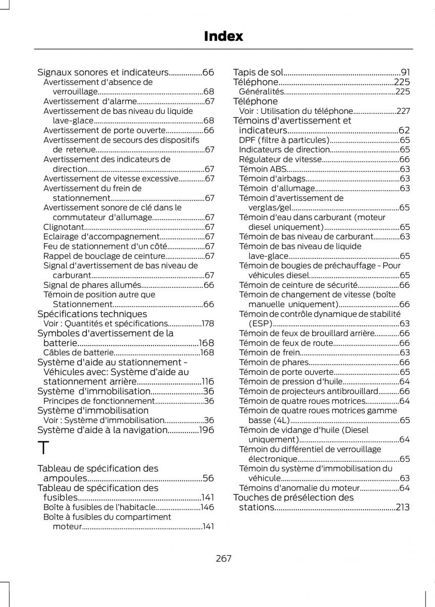 Ford Ranger III 3 manuel du proprietaire / page 269