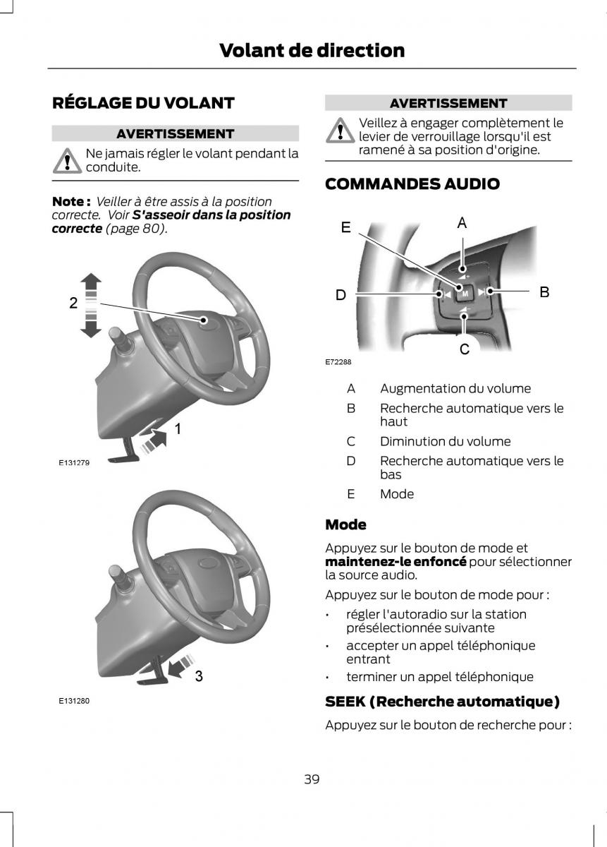 Ford Ranger III 3 manuel du proprietaire / page 41