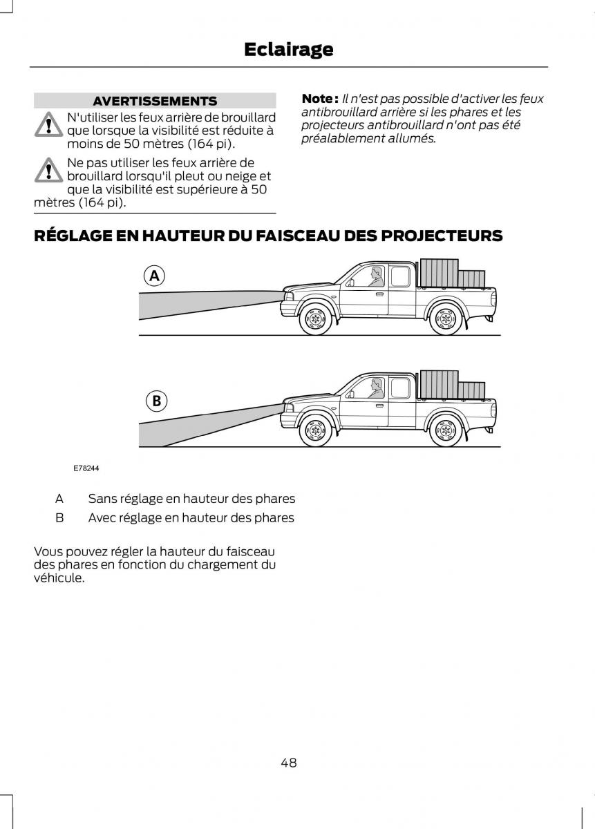 Ford Ranger III 3 manuel du proprietaire / page 50