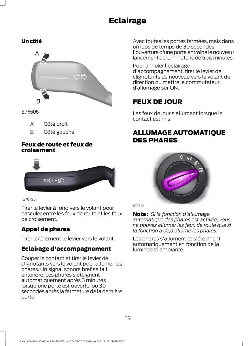 Ford S Max I 1 manuel du proprietaire / page 61