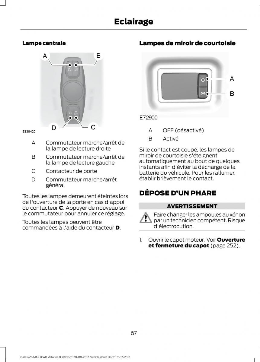 Ford S Max I 1 manuel du proprietaire / page 69