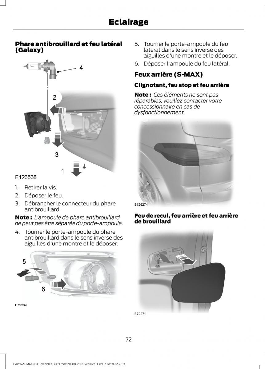 Ford S Max I 1 manuel du proprietaire / page 74