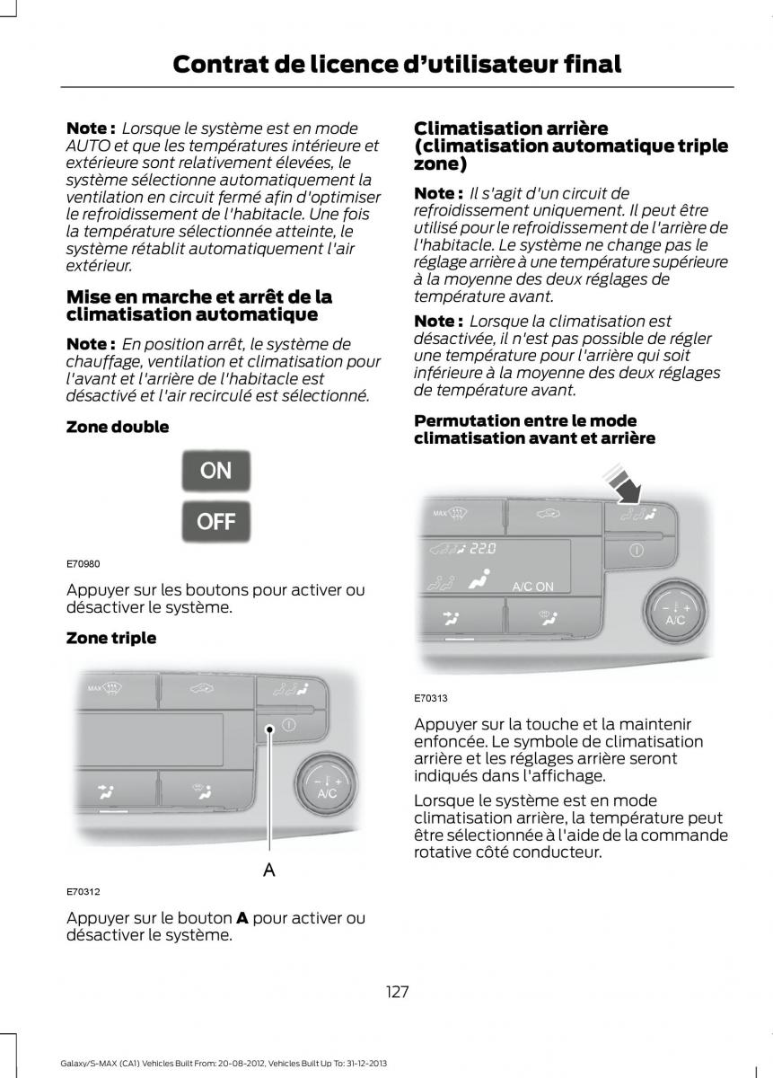 Ford S Max I 1 manuel du proprietaire / page 129