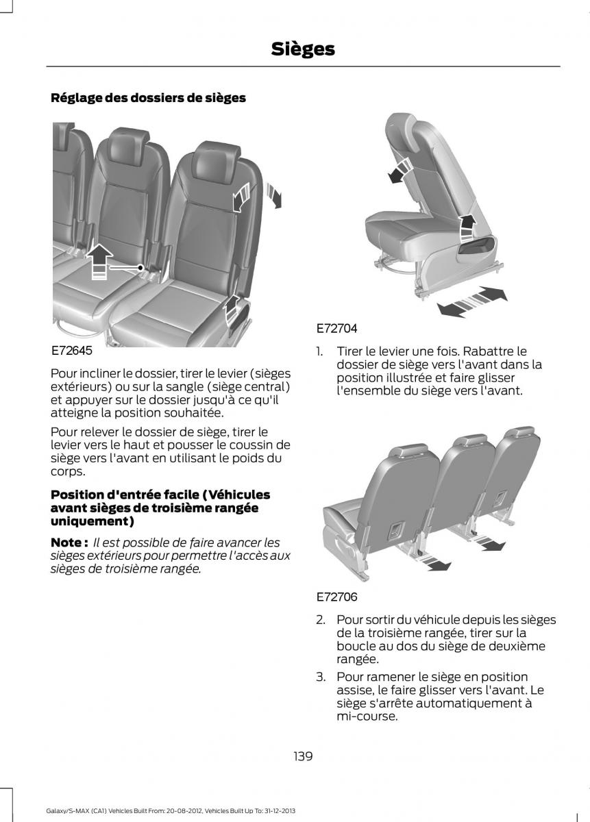 Ford S Max I 1 manuel du proprietaire / page 141