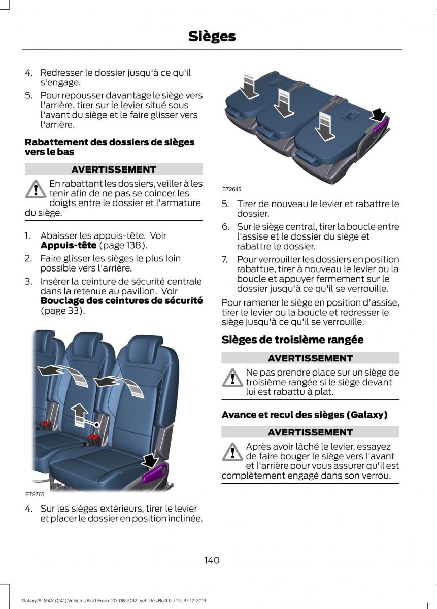 Ford S Max I 1 manuel du proprietaire / page 142