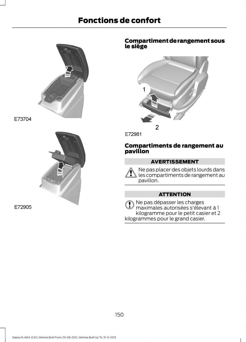 Ford S Max I 1 manuel du proprietaire / page 152