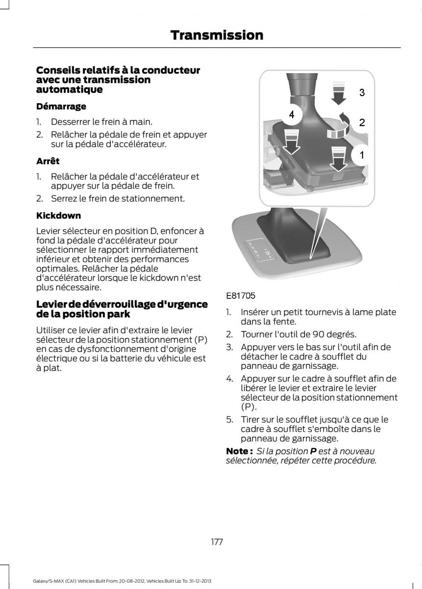 Ford S Max I 1 manuel du proprietaire / page 179