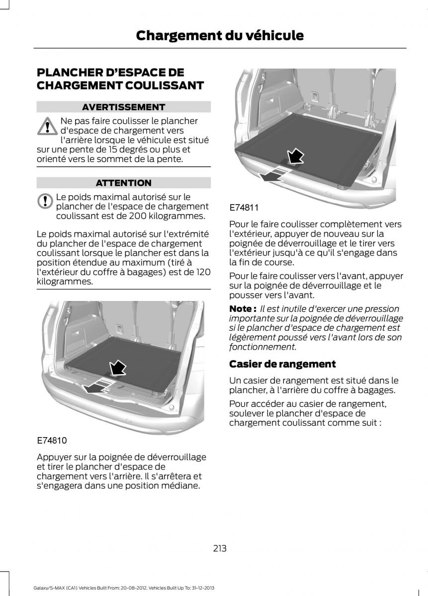 Ford S Max I 1 manuel du proprietaire / page 215