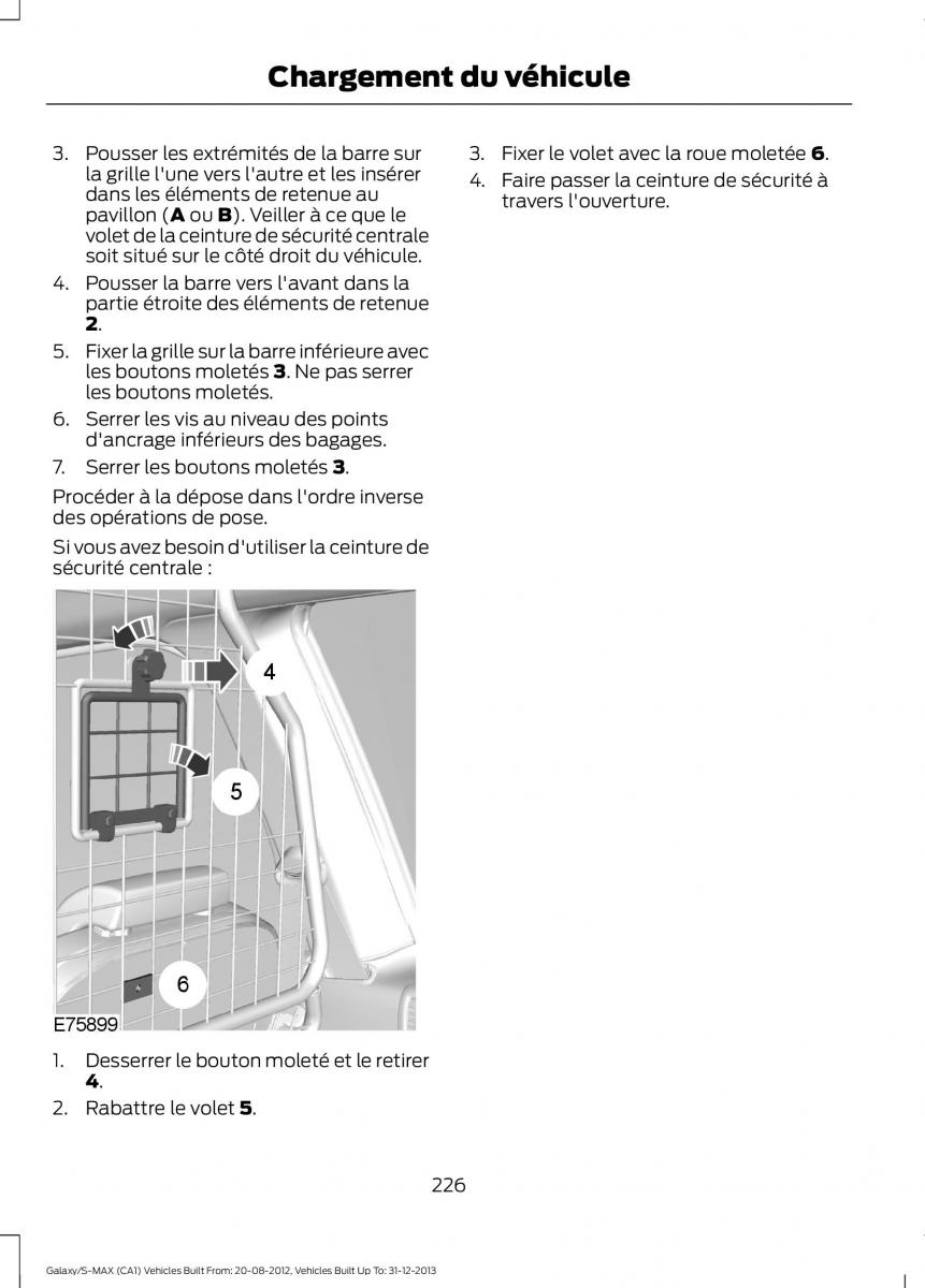 Ford S Max I 1 manuel du proprietaire / page 228