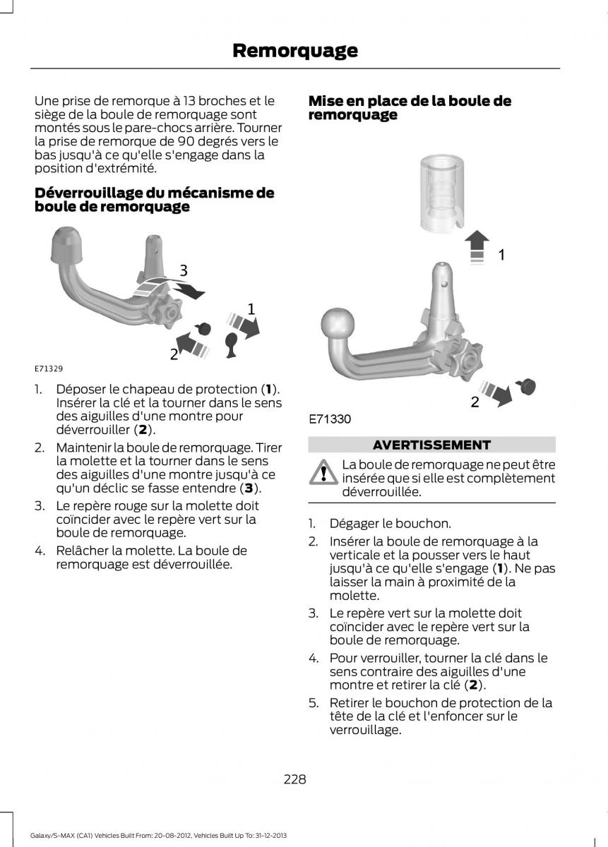 Ford S Max I 1 manuel du proprietaire / page 230