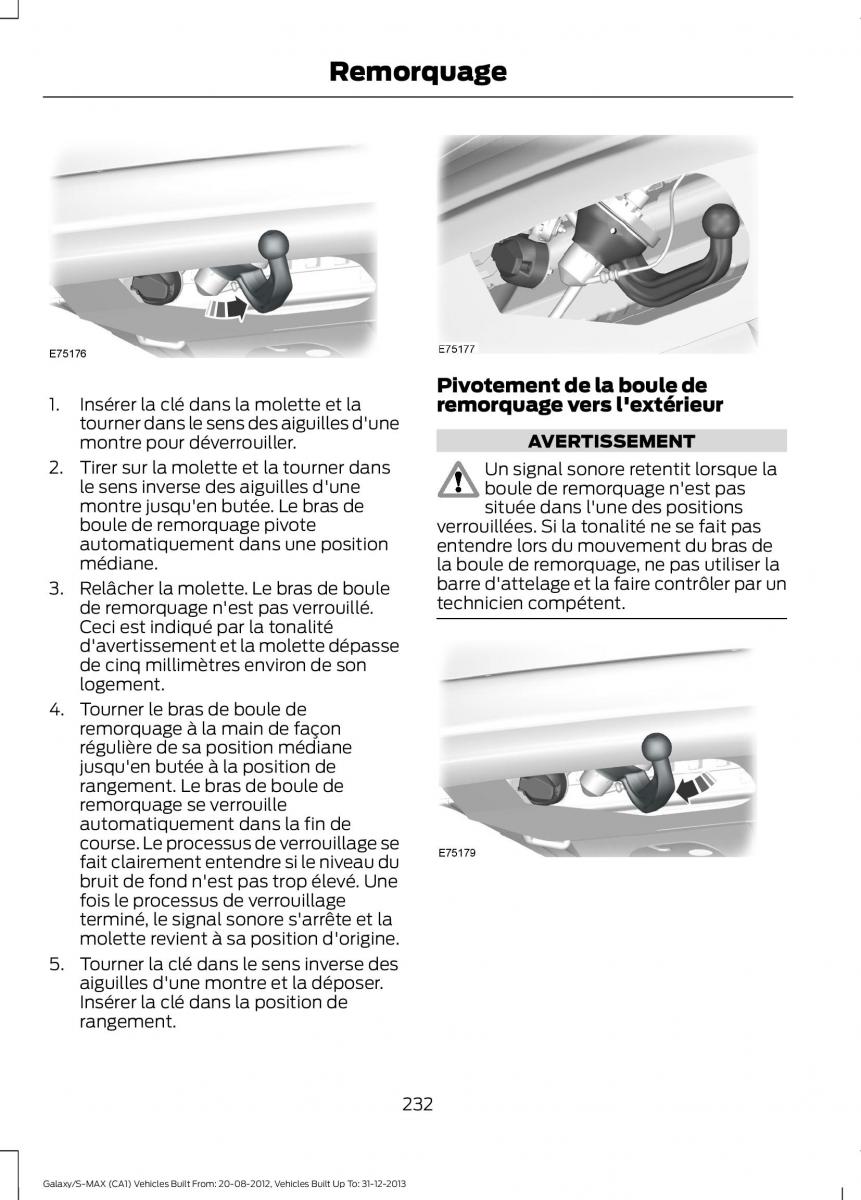 Ford S Max I 1 manuel du proprietaire / page 234