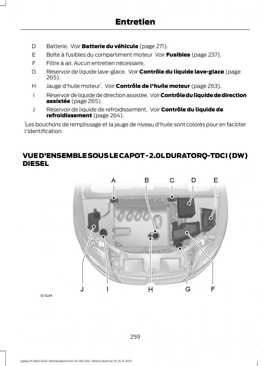 Ford S Max I 1 manuel du proprietaire / page 261