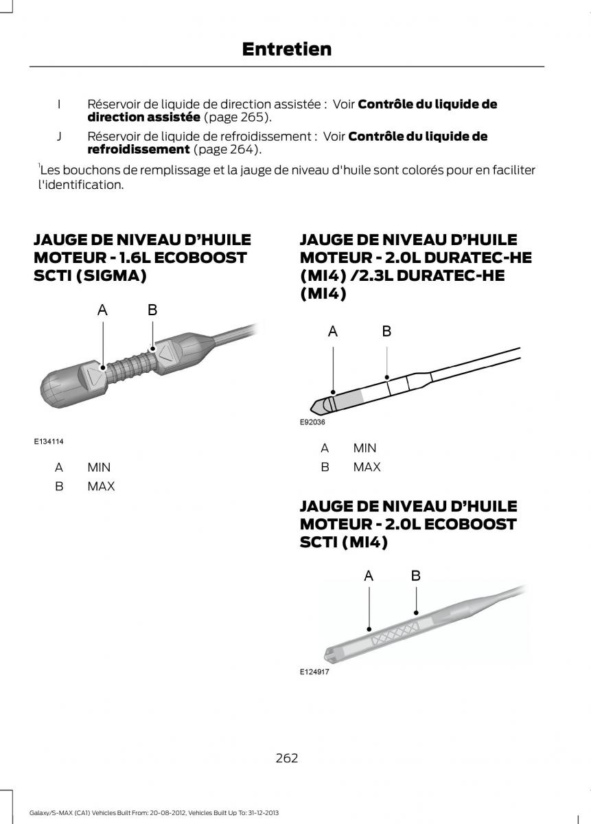 Ford S Max I 1 manuel du proprietaire / page 264