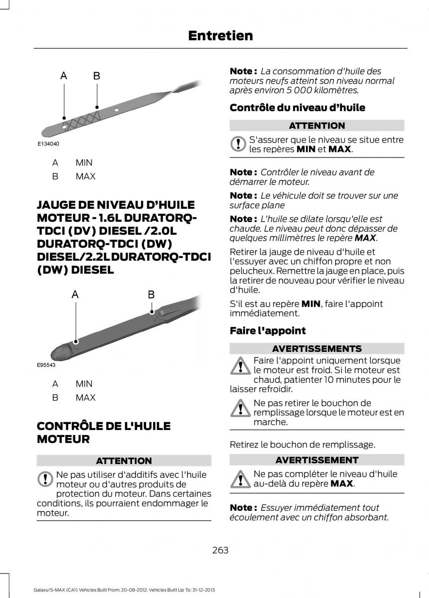 Ford S Max I 1 manuel du proprietaire / page 265