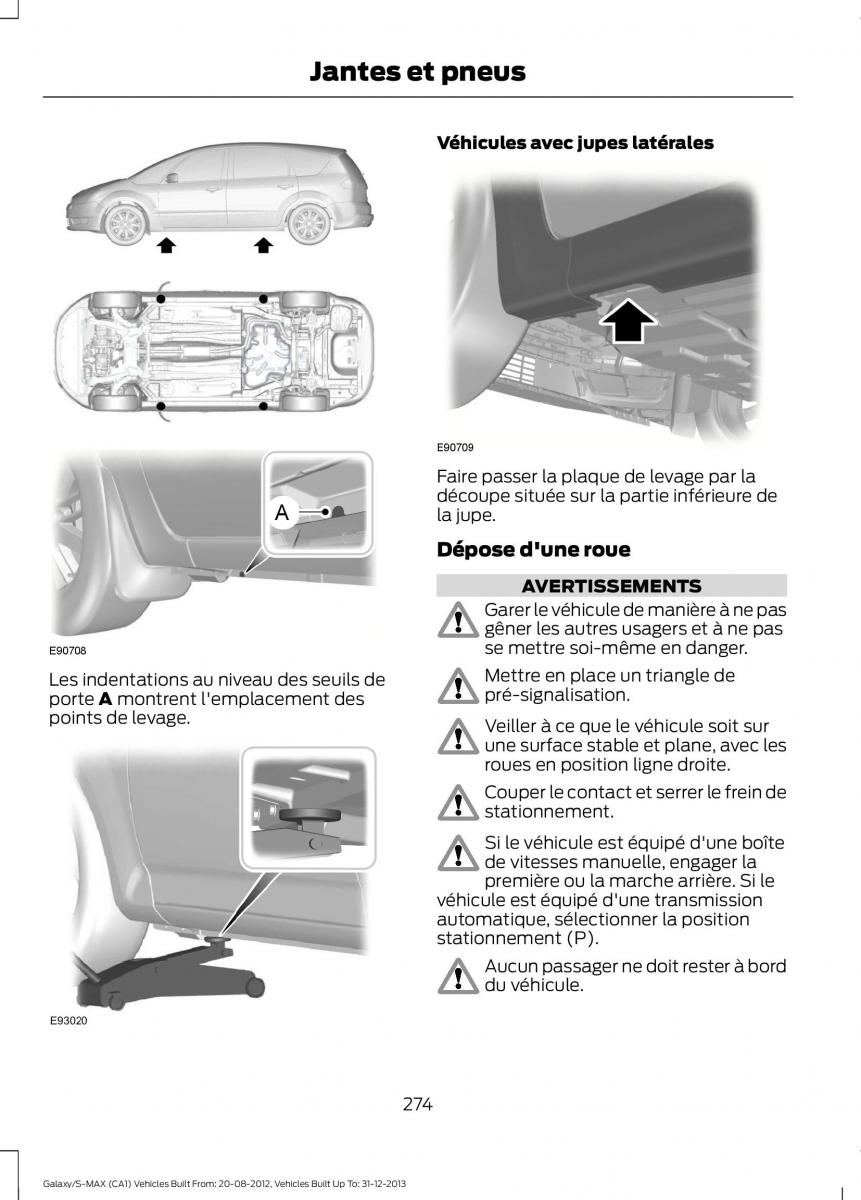 Ford S Max I 1 manuel du proprietaire / page 276