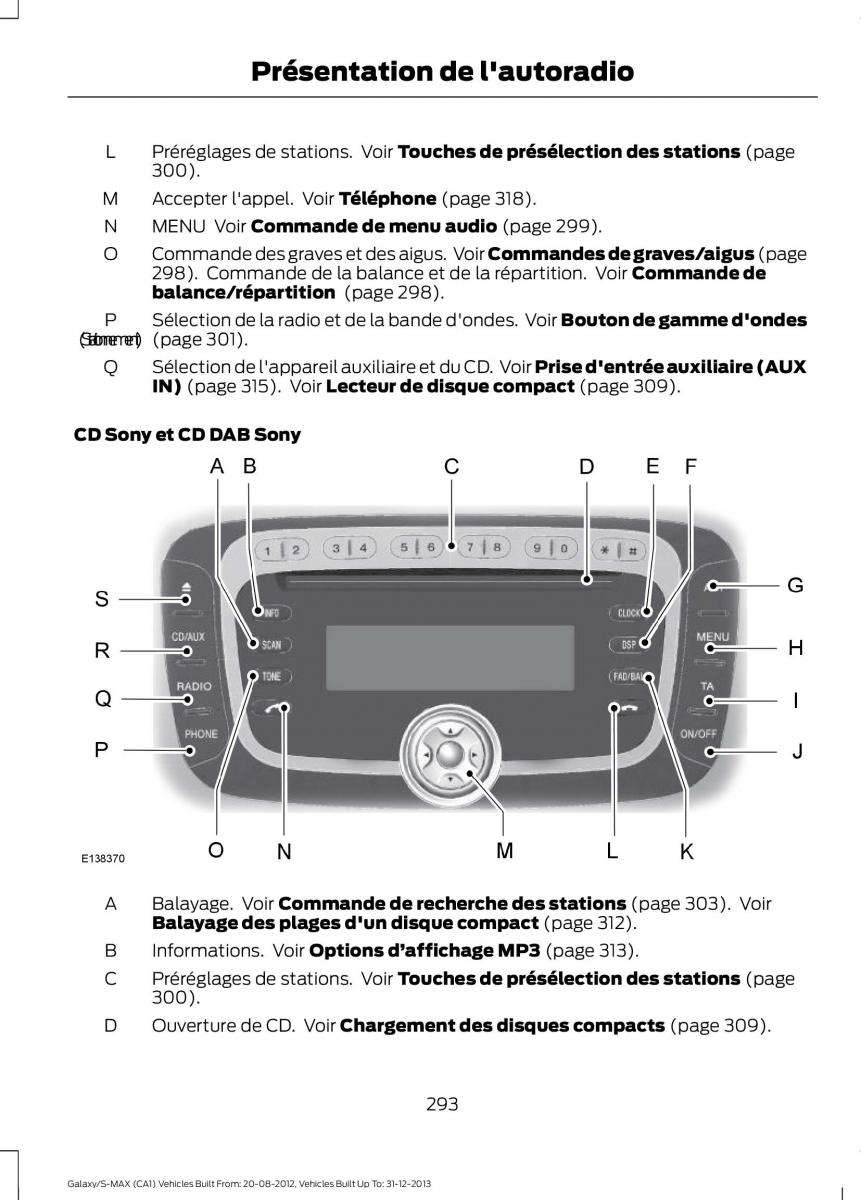 Ford S Max I 1 manuel du proprietaire / page 295