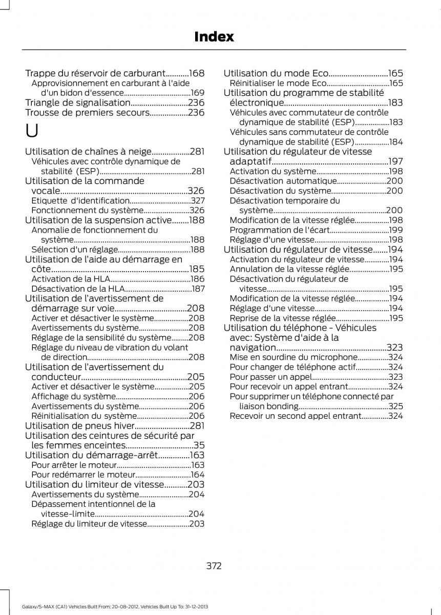 Ford S Max I 1 manuel du proprietaire / page 374