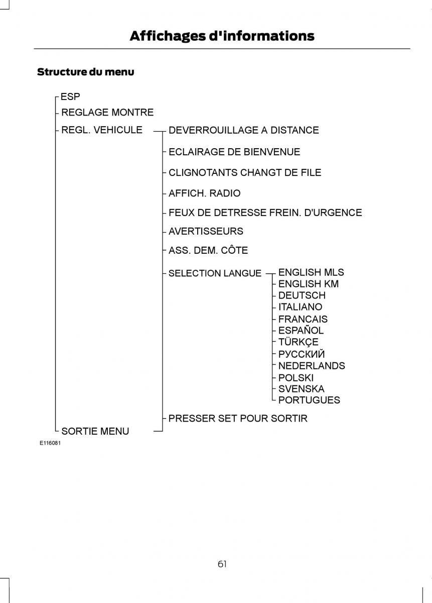 Ford Tourneo Connect manuel du proprietaire / page 63