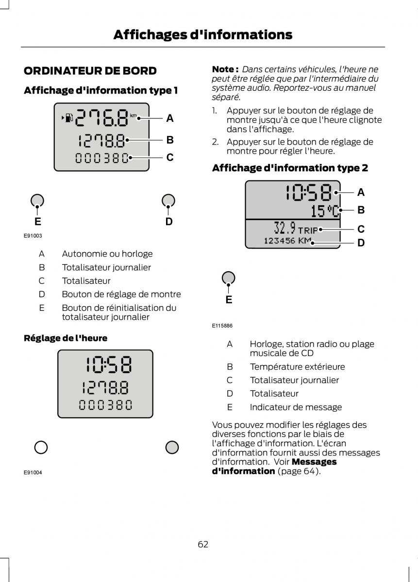 Ford Tourneo Connect manuel du proprietaire / page 64