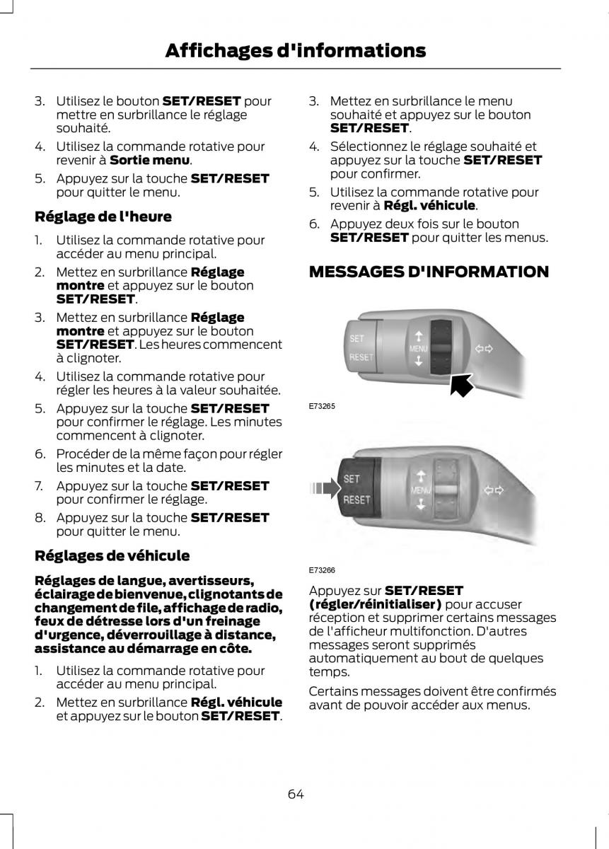 Ford Tourneo Connect manuel du proprietaire / page 66