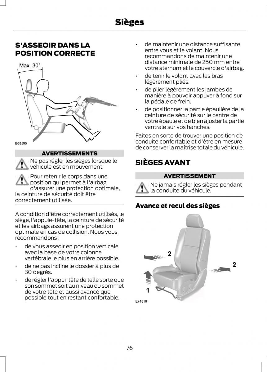 Ford Tourneo Connect manuel du proprietaire / page 78