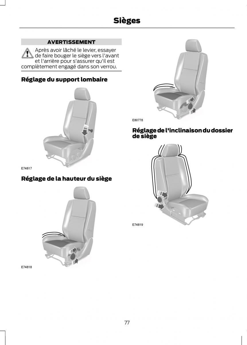 Ford Tourneo Connect manuel du proprietaire / page 79