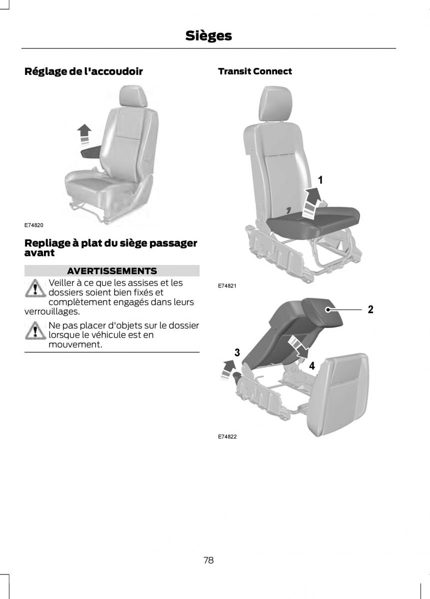 Ford Tourneo Connect manuel du proprietaire / page 80