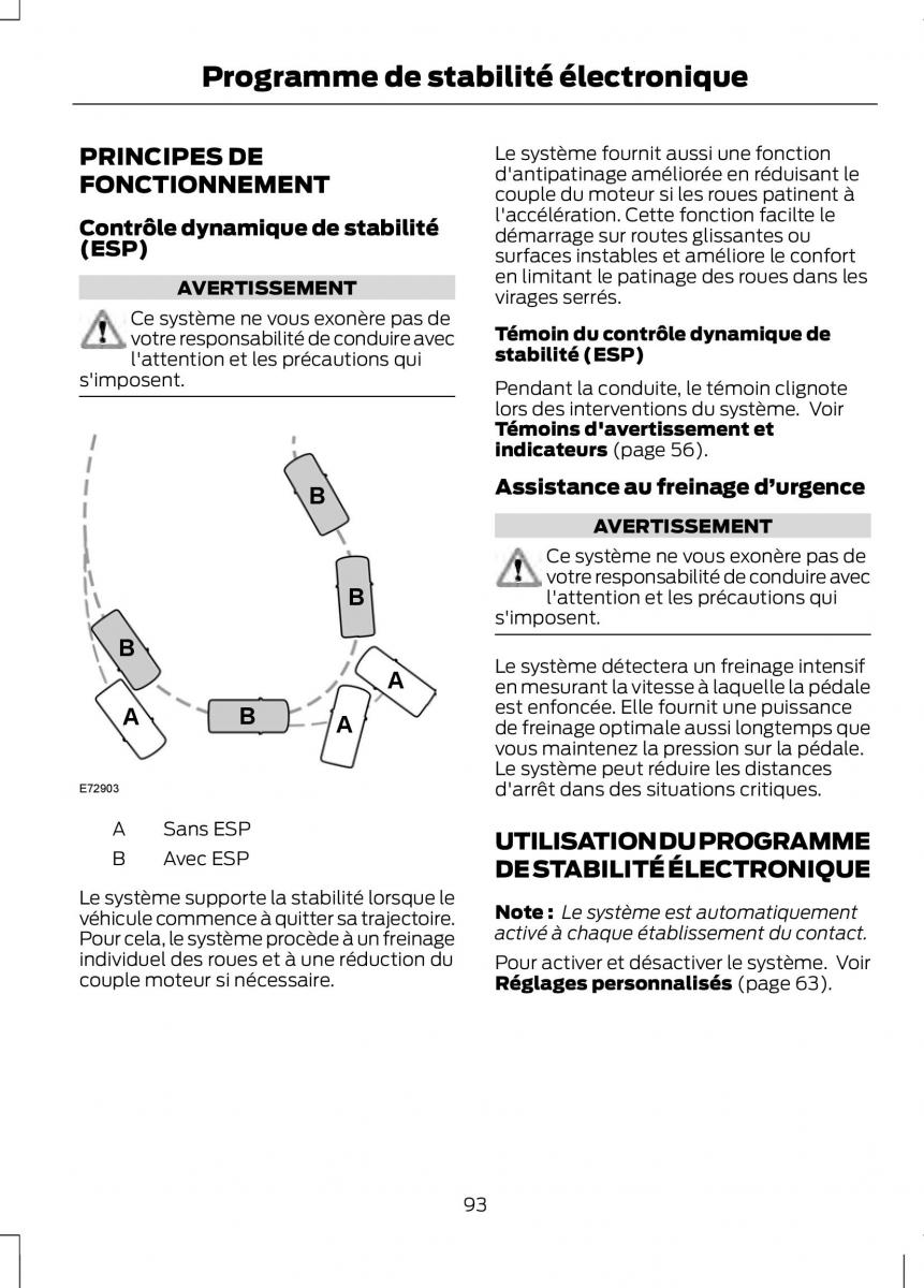 Ford Tourneo Connect manuel du proprietaire / page 95