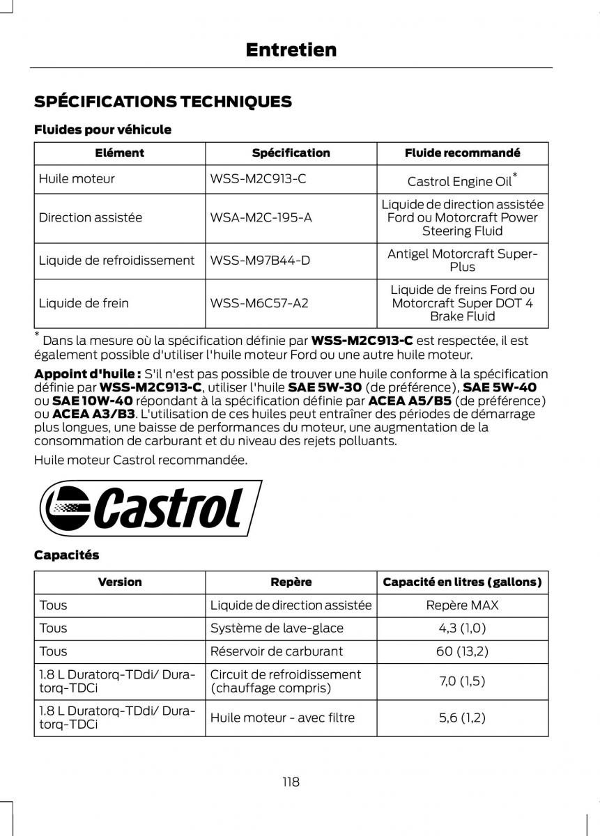 Ford Tourneo Connect manuel du proprietaire / page 120