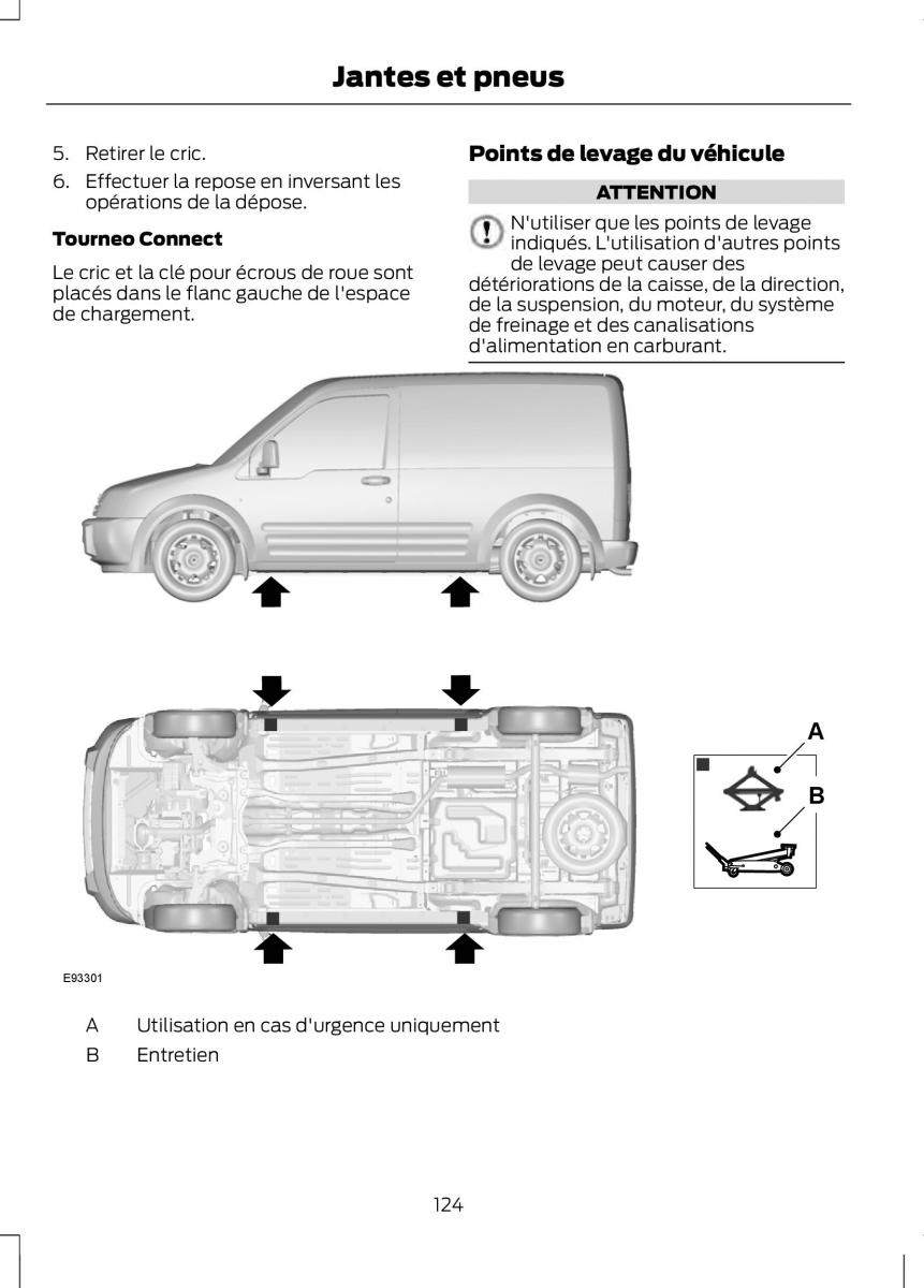 Ford Tourneo Connect manuel du proprietaire / page 126