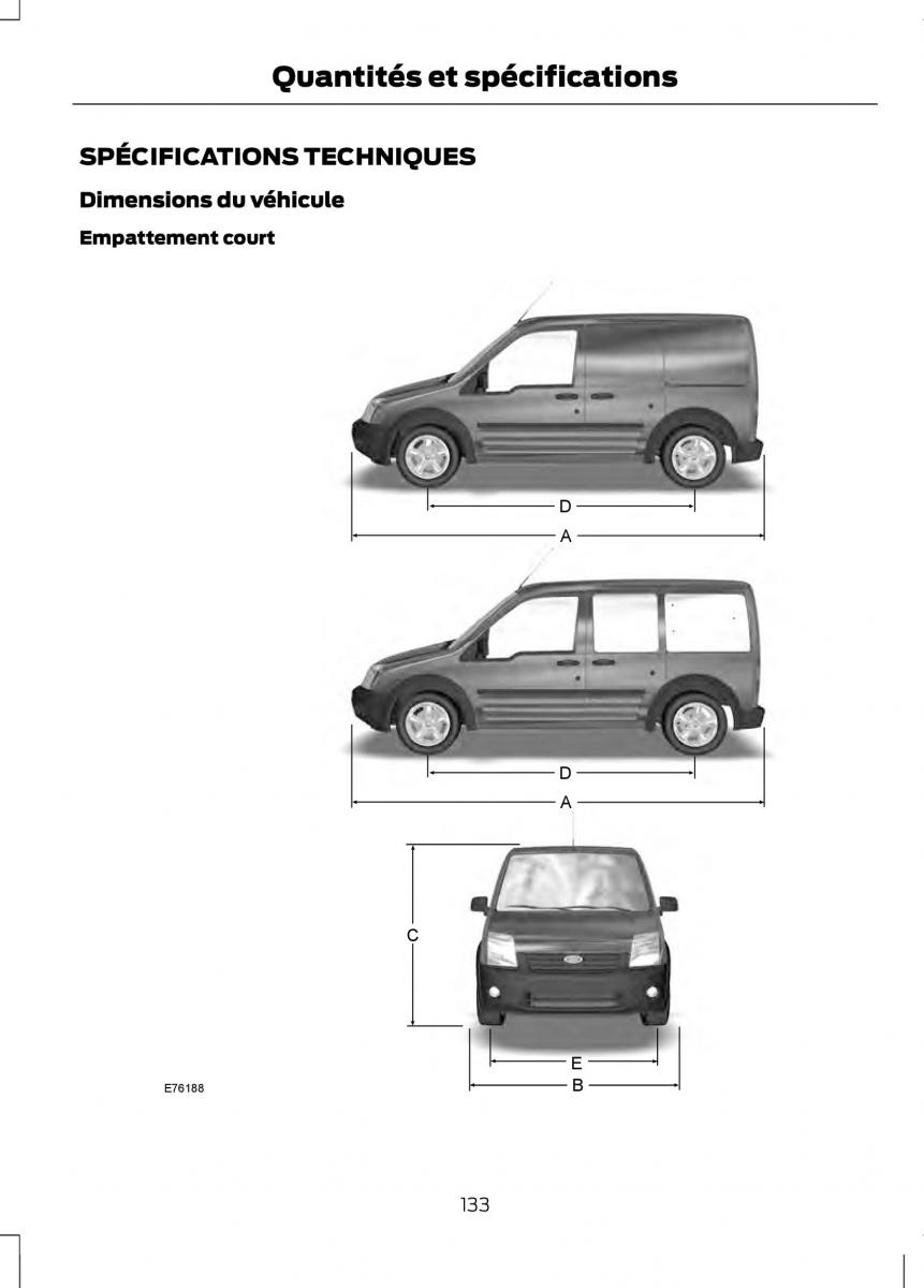 Ford Tourneo Connect manuel du proprietaire / page 135