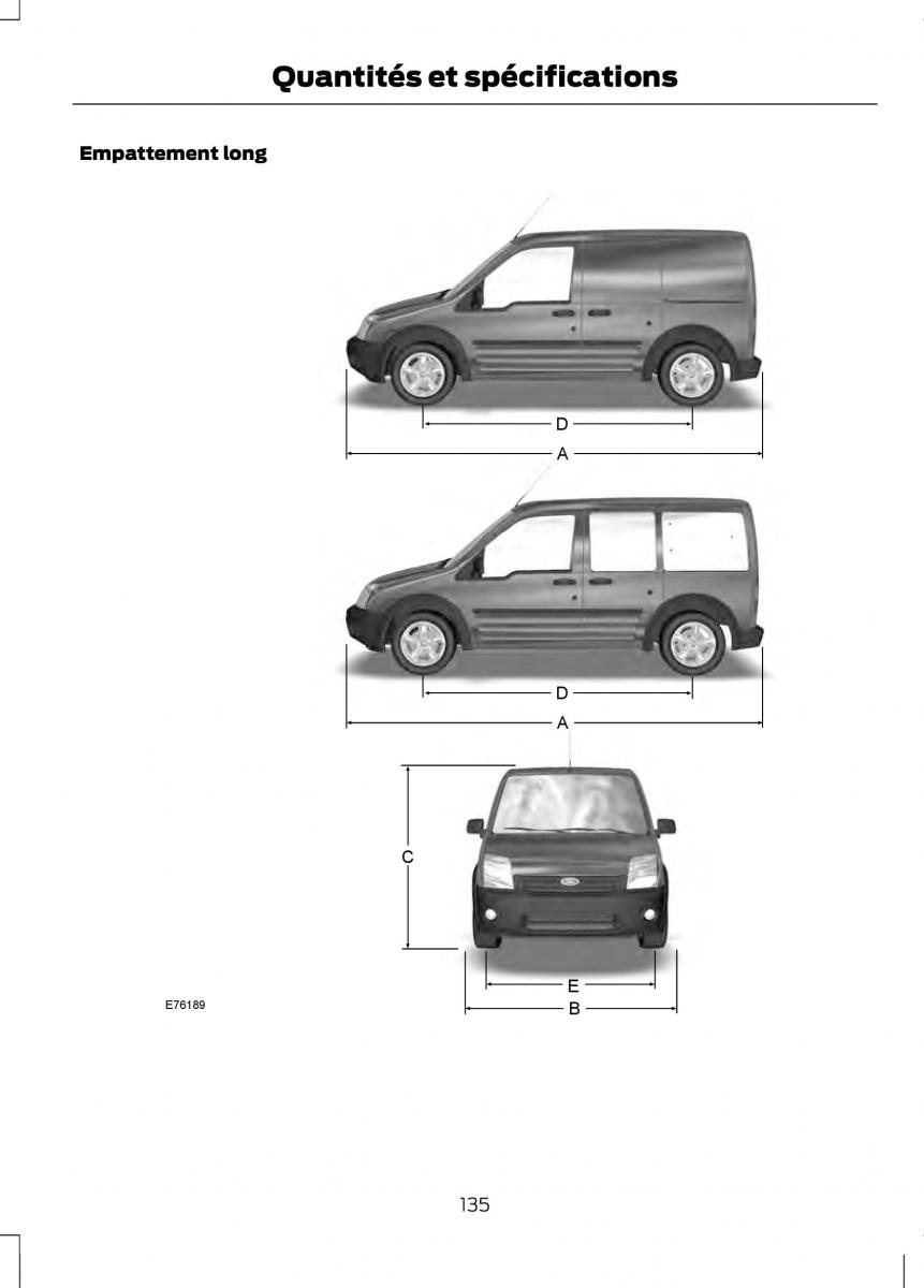 Ford Tourneo Connect manuel du proprietaire / page 137