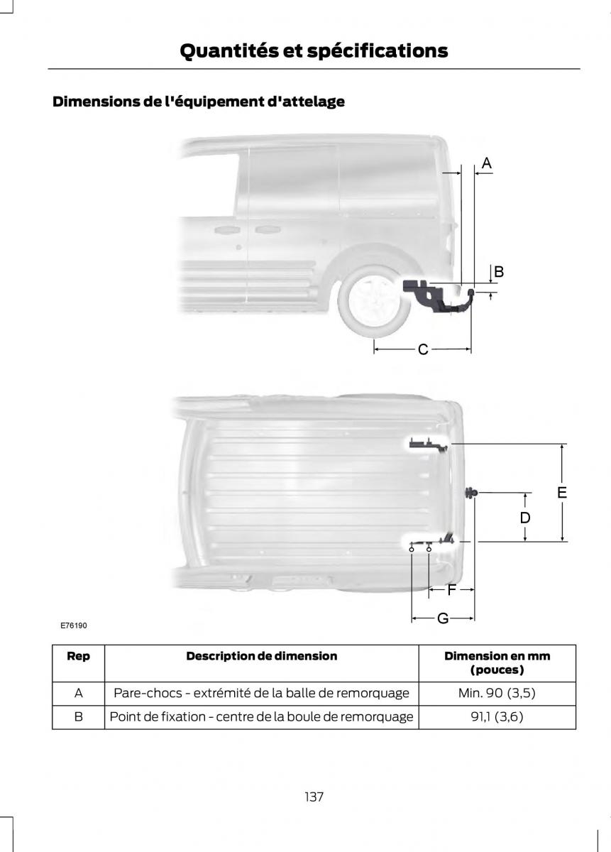 Ford Tourneo Connect manuel du proprietaire / page 139