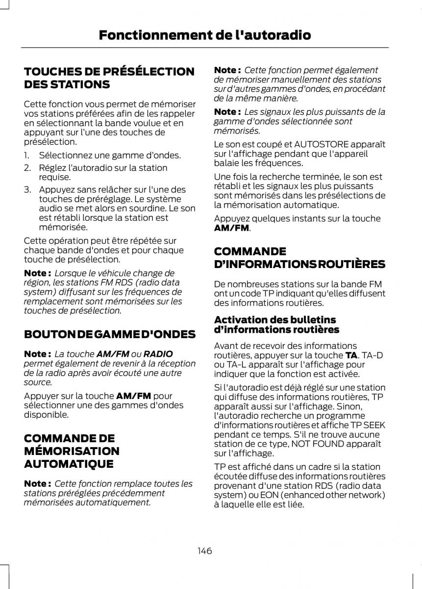 Ford Tourneo Connect manuel du proprietaire / page 148