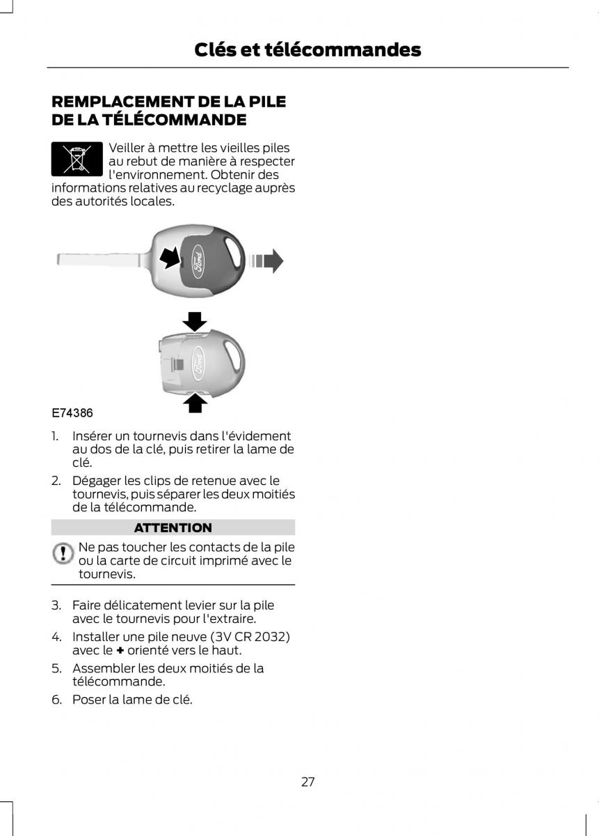 Ford Tourneo Connect manuel du proprietaire / page 29