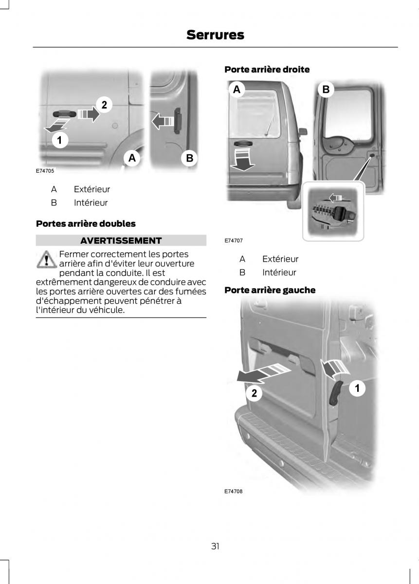 Ford Tourneo Connect manuel du proprietaire / page 33