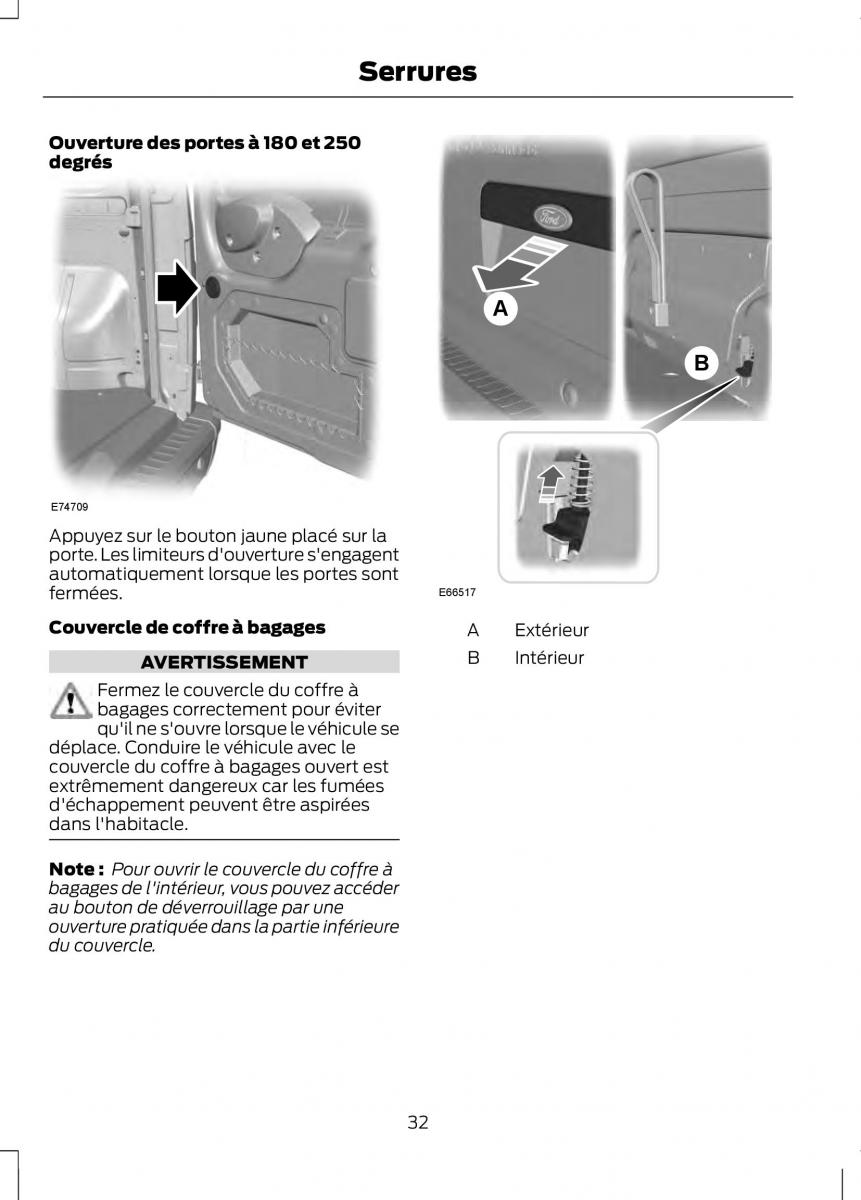 Ford Tourneo Connect manuel du proprietaire / page 34