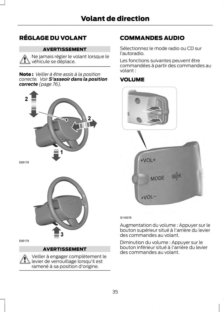 Ford Tourneo Connect manuel du proprietaire / page 37