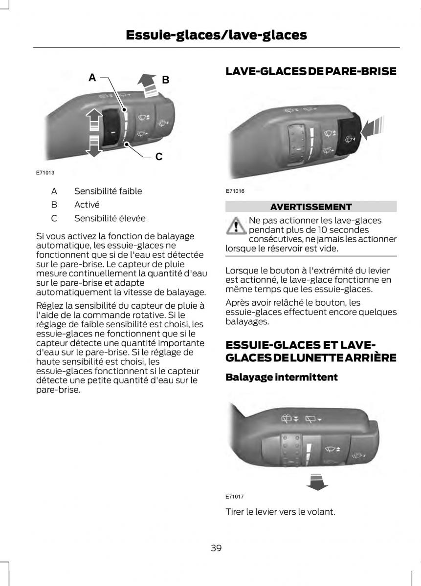 Ford Tourneo Connect manuel du proprietaire / page 41