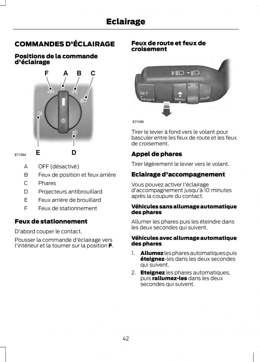 Ford Tourneo Connect manuel du proprietaire / page 44