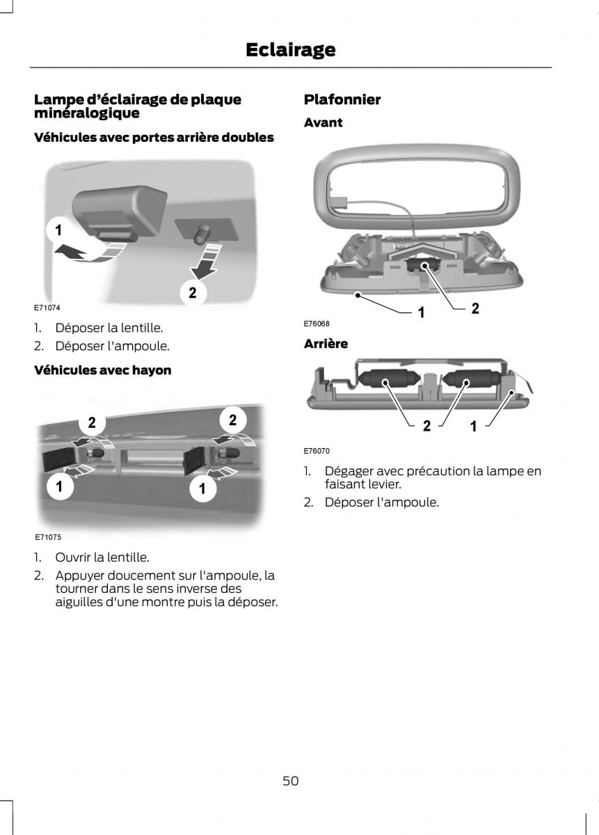 Ford Tourneo Connect manuel du proprietaire / page 52