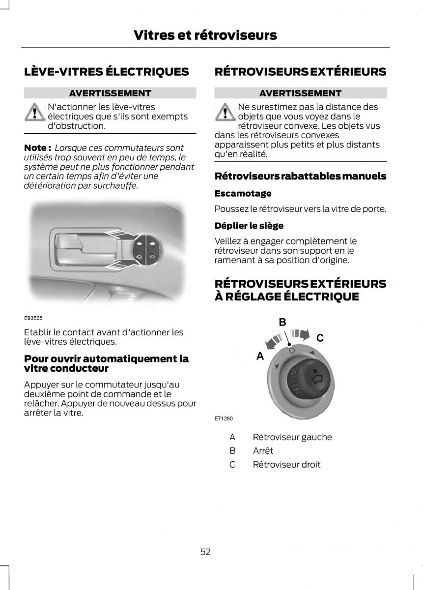 Ford Tourneo Connect manuel du proprietaire / page 54